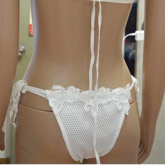 White sexy crochet bikini set - Picture 6 of 7